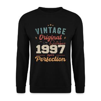 October 1997 Birthday Present 1997 October - Unisex Sweatshirt - black - Front - Alina (178cm) & Michal (187cm)