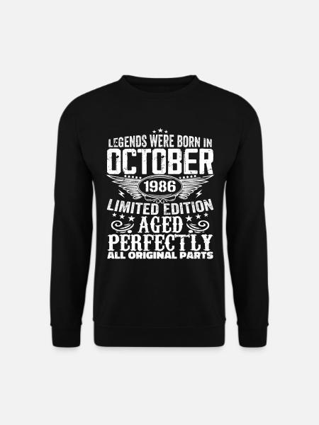 Legenden werden im Oktober 1986 geboren - 1986 - Unisex Pullover - Schwarz