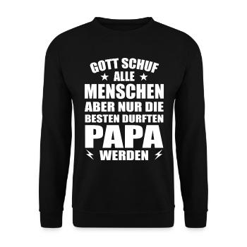 Papa Familie Papas Geschenk - Unisex Pullover - Schwarz - Vorne - Alina (178cm) & Michal (187cm)