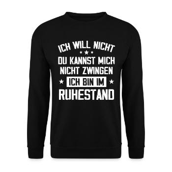 Ruhestand Rente Ruhestand Geschenk - Unisex Pullover - Schwarz - Vorne - Alina (178cm) & Michal (187cm)