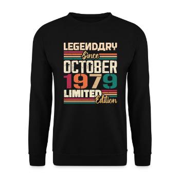 October 1979 Vintage - Birthday Gift 1979 - Unisex Sweatshirt - black - Front - Alina (178cm) & Michal (187cm)