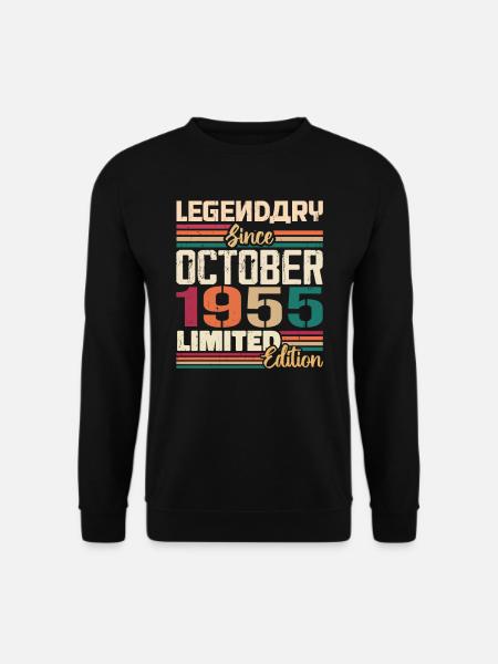 Oktober 1955 Vintage - Geburtstagsgeschenk 1955 - Unisex Pullover - Schwarz