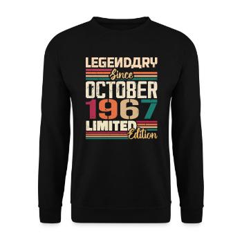 Octobre 1967 Millésime - Cadeau d’anniversaire 1967 - Sweat-shirt Unisexe - noir - Devant - Alina (178cm) & Michal (187cm)