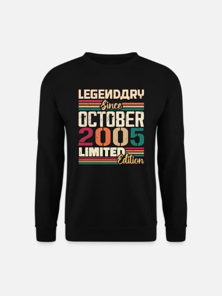 Oktober 2005 Vintage - Geburtstagsgeschenk 2005 - Unisex Pullover - Schwarz