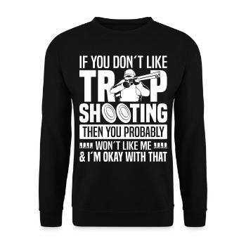 Trapschießen - Unisex Pullover - Schwarz - Vorne - Alina (178cm) & Michal (187cm)