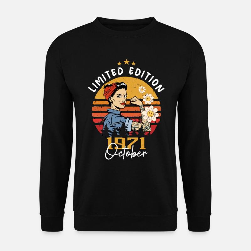 Oktober 1971 geboren | October 1971 - Unisex Pullover - Schwarz