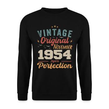 Legendary since November 1954 - 1954 - Unisex Sweatshirt - black - Front - Alina (178cm) & Michal (187cm)