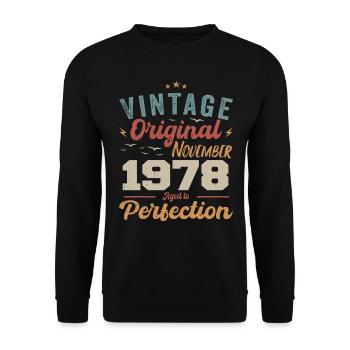Legendär Seit November 1978 - 1978 - Unisex Pullover - Schwarz - Vorne - Alina (178cm) & Michal (187cm)