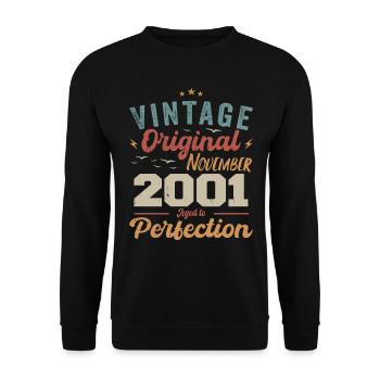 Legendary since November 2001 - 2001 - Unisex Sweatshirt - black - Front - Alina (178cm) & Michal (187cm)