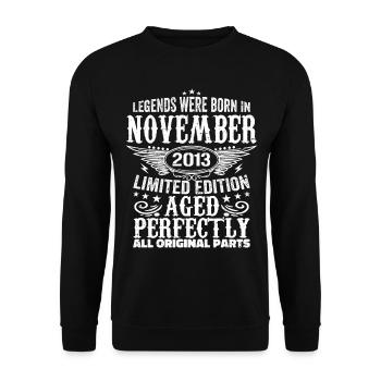 Legendary since November 2013 - 2013 November - Unisex Sweatshirt - black - Front - Alina (178cm) & Michal (187cm)