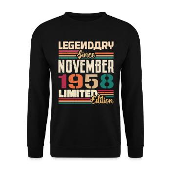 Legendary since November 1958 - Gift 1958 - Unisex Sweatshirt - black - Front - Alina (178cm) & Michal (187cm)