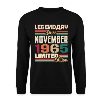 Legendary since November 1965 - Gift 1965 - Unisex Sweatshirt - black - Front - Alina (178cm) & Michal (187cm)