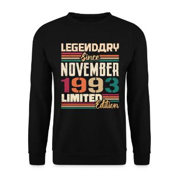 Legendary since November 1993 - Gift 1993 - Unisex Sweatshirt - black - Front - Alina (178cm) & Michal (187cm)