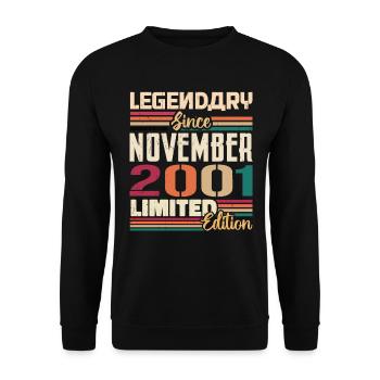 Légendaire depuis novembre 2001 - Cadeau 2001 - Sweat-shirt Unisexe - noir - Devant - Alina (178cm) & Michal (187cm)