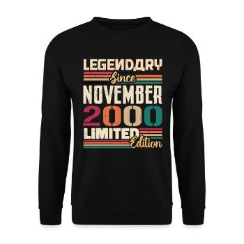 Legendary since November 2000 - Gift 2000 - Unisex Sweatshirt - black - Front - Alina (178cm) & Michal (187cm)