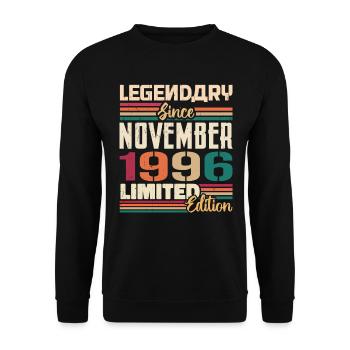Legendary since November 1996 - Gift 1996 - Unisex Sweatshirt - black - Front - Alina (178cm) & Michal (187cm)