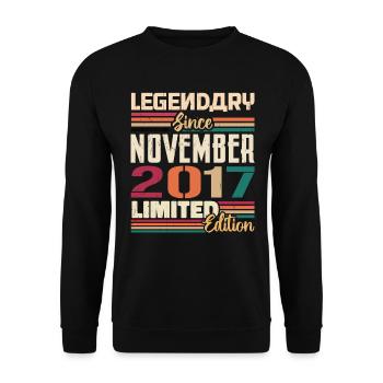Legendary since November 2017 - Gift 2017 - Unisex Sweatshirt - black - Front - Alina (178cm) & Michal (187cm)