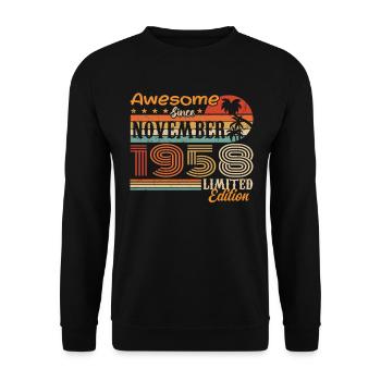 Eine Legende wurde im November 1958 geboren - 1958 - Unisex Pullover - Schwarz - Vorne - Alina (178cm) & Michal (187cm)
