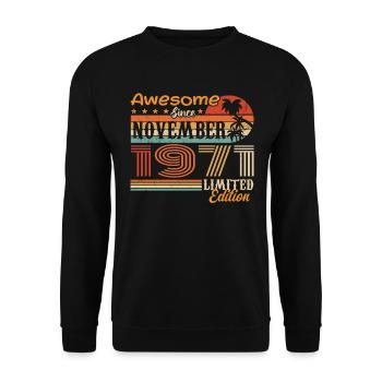 Eine Legende wurde im November 1971 geboren - 1971 - Unisex Pullover - Schwarz - Vorne - Alina (178cm) & Michal (187cm)