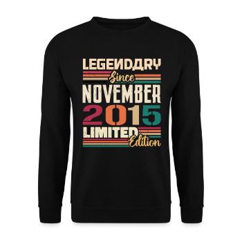 Legendary since November 2015 - Gift 2015 - Unisex Sweatshirt - black - Front - Alina (178cm) & Michal (187cm)