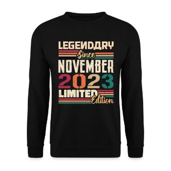 Légendaire depuis novembre 2023 - Cadeau 2023 - Sweat-shirt Unisexe - noir - Devant - Alina (178cm) & Michal (187cm)
