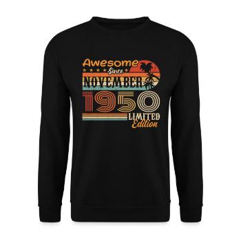A legend was born in November 1950 - 1950 - Unisex Sweatshirt - black - Front - Alina (178cm) & Michal (187cm)