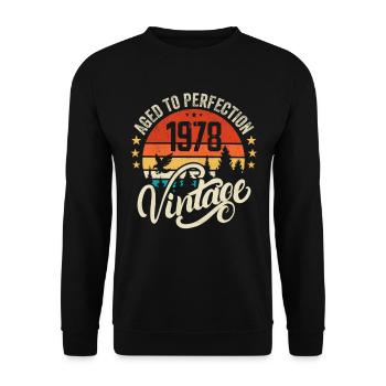 1978 Vintage - Birthday Gift 1978 Retro 1978 - Unisex Sweatshirt - black - Front - Alina (178cm) & Michal (187cm)