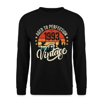 1993 Vintage - Birthday Gift 1993 Retro 1993 - Unisex Sweatshirt - black - Front - Alina (178cm) & Michal (187cm)