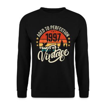 1997 Vintage - Birthday Gift 1997 Retro 1997 - Unisex Sweatshirt - black - Front - Alina (178cm) & Michal (187cm)