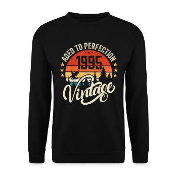 1995 Vintage - Cadeau d’anniversaire 1995 Retro 1995 - Sweat-shirt Unisexe - noir - Devant - Alina (178cm) & Michal (187cm)