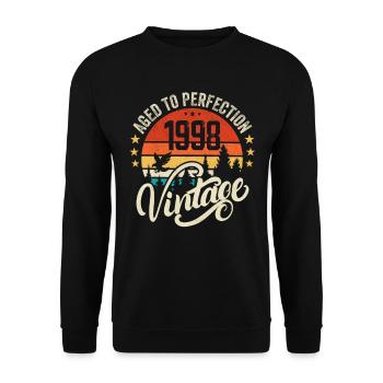 1998 Vintage - Geburtstagsgeschenk 1998 Retro 1998 - Unisex Pullover - Schwarz - Vorne - Alina (178cm) & Michal (187cm)