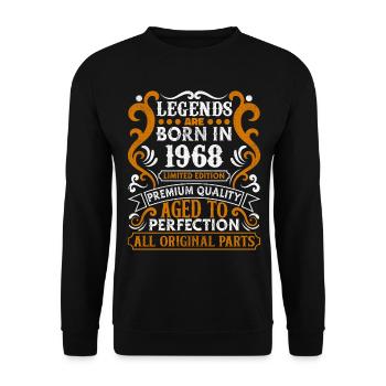 Legends Are Born In 1968 Birthday Gift -1968 - Unisex Sweatshirt - black - Front - Alina (178cm) & Michal (187cm)