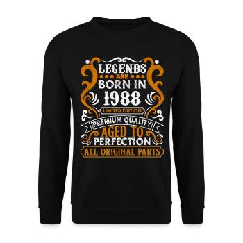 Legends Are Born In 1988 Geburtstagsgeschenk -1988 - Unisex Pullover - Schwarz - Vorne - Alina (178cm) & Michal (187cm)