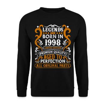 Les légendes sont nées en 1998 cadeau d’anniversaire-1998 - Sweat-shirt Unisexe - noir - Devant - Alina (178cm) & Michal (187cm)