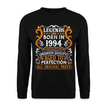 Legends Are Born In 1994 Geburtstagsgeschenk -1994 - Unisex Pullover - Schwarz - Vorne - Alina (178cm) & Michal (187cm)