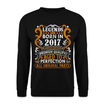 Legends Are Born In 2017 Birthday Gift -2017 - Unisex Sweatshirt - black - Front - Alina (178cm) & Michal (187cm)