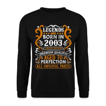 Legends Are Born In 2003 Birthday Gift -2003 - Unisex Sweatshirt - black - Front - Alina (178cm) & Michal (187cm)
