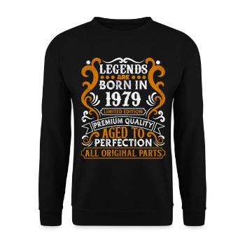 Legends Are Born In 1979 Birthday Gift -1979 - Unisex Sweatshirt - black - Front - Alina (178cm) & Michal (187cm)