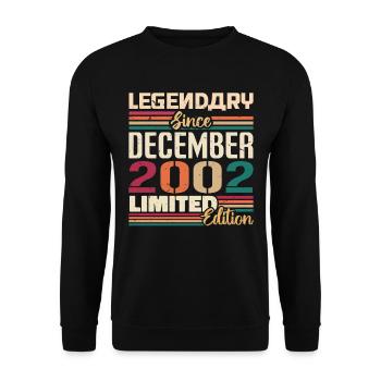 Légendaire depuis décembre 2002 Millésime décembre 2002 - Sweat-shirt Unisexe - noir - Devant - Alina (178cm) & Michal (187cm)
