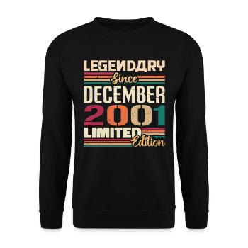 Légendaire depuis décembre 2001 Millésime décembre 2001 - Sweat-shirt Unisexe - noir - Devant - Alina (178cm) & Michal (187cm)