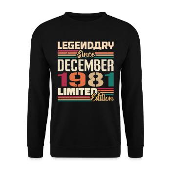 Légendaire depuis décembre 1981 Millésime décembre 1981 - Sweat-shirt Unisexe - noir - Devant - Alina (178cm) & Michal (187cm)