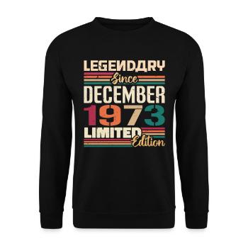 Legendary since December 1973 Vintage December 1973 - Unisex Sweatshirt - black - Front - Alina (178cm) & Michal (187cm)