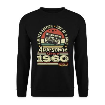 Vintage 1960er Jahre Original Retro Geburtstagsgeschenk - Unisex Pullover - Schwarz - Vorne - Alina (178cm) & Michal (187cm)