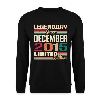 Legendary since December 2015 Vintage December 2015 - Unisex Sweatshirt - black - Front - Alina (178cm) & Michal (187cm)