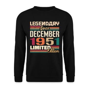 Légendaire depuis décembre 1951 Millésime décembre 1951 - Sweat-shirt Unisexe - noir - Devant - Alina (178cm) & Michal (187cm)