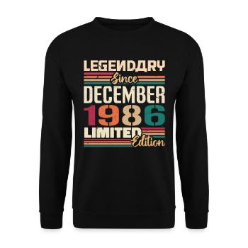 Légendaire depuis décembre 1986 Millésime décembre 1986 - Sweat-shirt Unisexe - noir - Devant - Alina (178cm) & Michal (187cm)