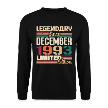 Legendary since December 1993 Vintage December 1993 - Unisex Sweatshirt - black - Front - Alina (178cm) & Michal (187cm)