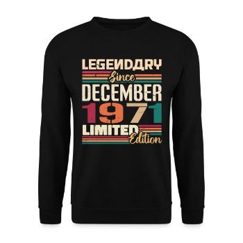 Légendaire depuis décembre 1971 Millésime décembre 1971 - Sweat-shirt Unisexe - noir - Devant - Alina (178cm) & Michal (187cm)