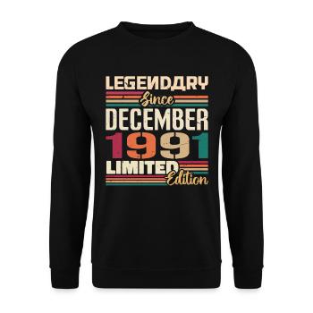 Légendaire depuis décembre 1991 Millésime décembre 1991 - Sweat-shirt Unisexe - noir - Devant - Alina (178cm) & Michal (187cm)