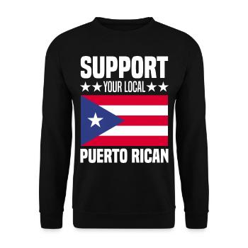 Puerto Rico Geschenkidee | Puerto Ricaner Heimat - Unisex Pullover - Schwarz - Vorne - Alina (178cm) & Michal (187cm)